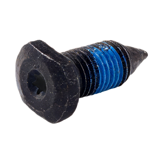 black oxide torx flanged button head self tapping screws with blue nylon patch
