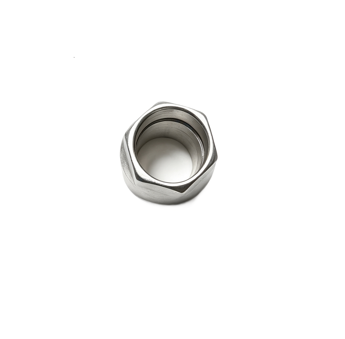 custom aluminum hex flanged step bushing with flat face