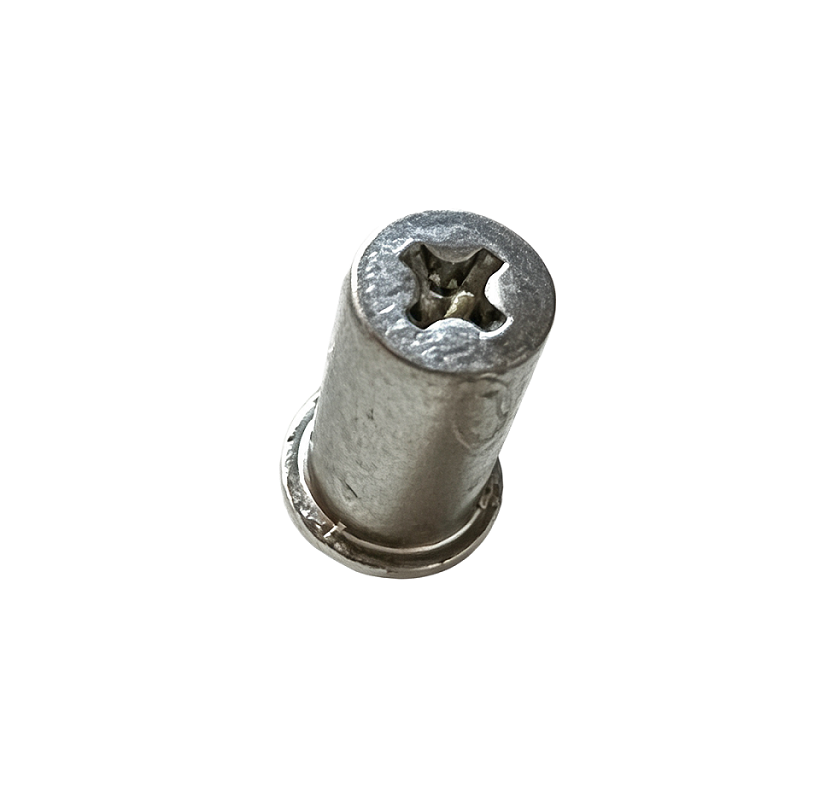 eccentric cam pin for sliding door rollers knurled head with cross slot