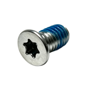 m5 x 8.12mm din 7991 torx flat head countersunk screw with blue nylon patch