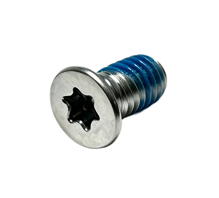 m5 x 8.12mm din 7991 torx flat head countersunk screw with blue nylon patch
