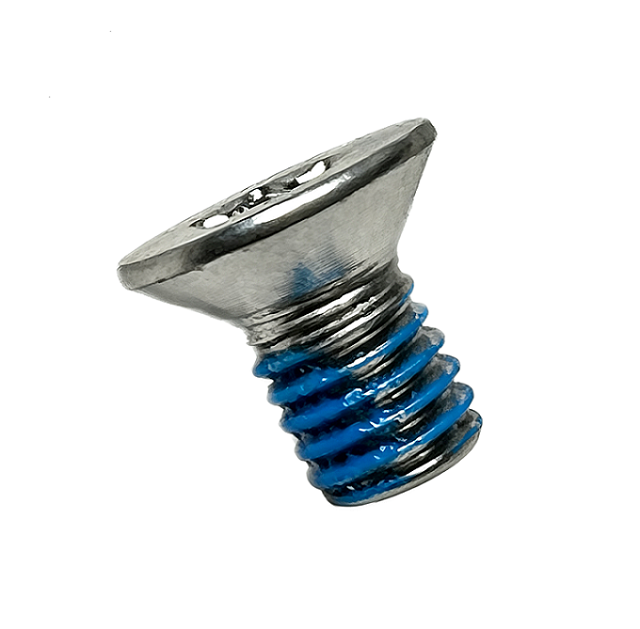 m5 x 8.12mm din 7991 torx flat head countersunk screw with blue nylon patch