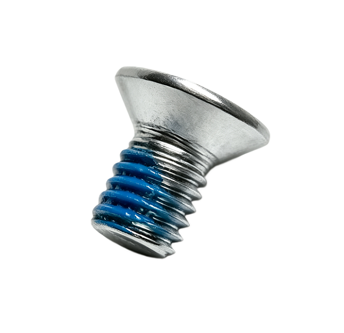 m5 x 8.12mm din 7991 torx flat head countersunk screw with blue nylon patch